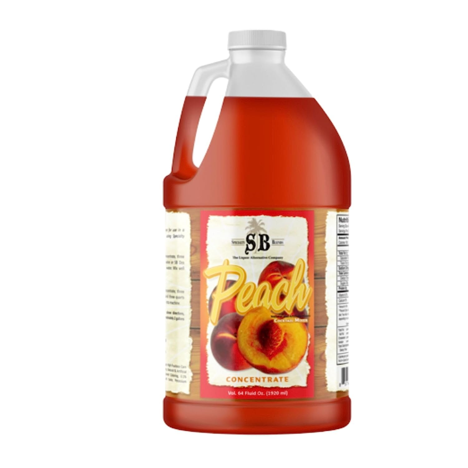 Specialty Blends Peach Flavored Syrup Cocktail Mixer Concentrate, Made