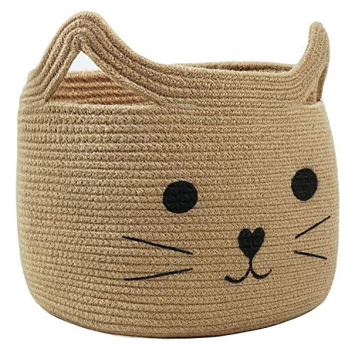 Cesta de almacenamiento HiChen, cuerda de yute tejida grande, 40 x 30 cm