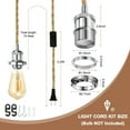 thumbnail image 2 of Unique Bargains 15.4Ft Pendant Light Cord Kit, Plug in E26 Socket Hanging Light with Switch Industrial Vintage Twisted Rope, Chrome, 2 of 7