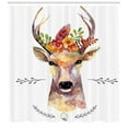 thumbnail image 3 of Ambesonne Indie Shower Curtain, Watercolor Deer Rustic, 69"Wx84"L, Multicolor, 3 of 3