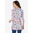 thumbnail image 4 of Woman Within Plus Size Perfect Printed Three-Quarter Sleeve Crewneck Tunic, 4 of 6