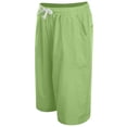 thumbnail image 5 of Bmisegm Womens Casual Shorts Elastic Waist Solid Color Cropped Relaxed Fit Summer Bottoms Women Shorts Green_001 L, 5 of 9