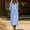 Blue, variant on Women's Linen-Look Loose Fit Pocket Quarter Sleeve Casual Long Dress