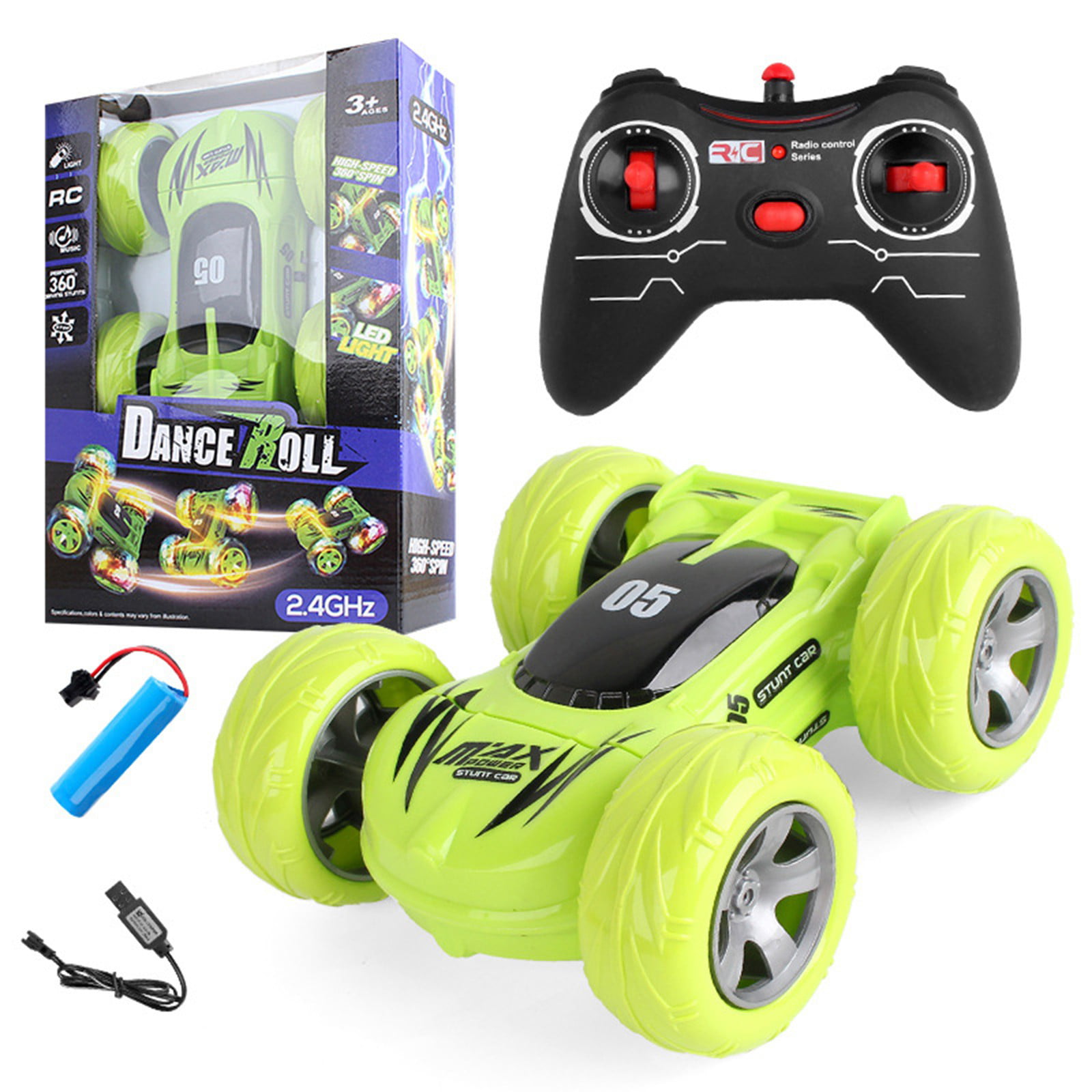 Kids 360°Rotate Stunt Car Model RC 4WD High Speed Remote Control Off-road Toy 