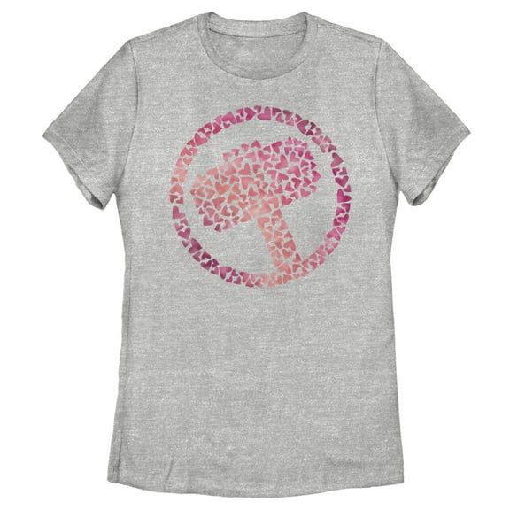 Women's Marvel Thor Heart Hammer Graphic Tee Athletic Heather Medium