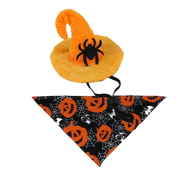 Halloween Pet Sets: Bat Hat Pumpkin Wipes Cat Costume and Funny Accessories