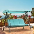 Aoodor Outdoor Converting Patio Porch Swing Bed with Adjustable Canopy