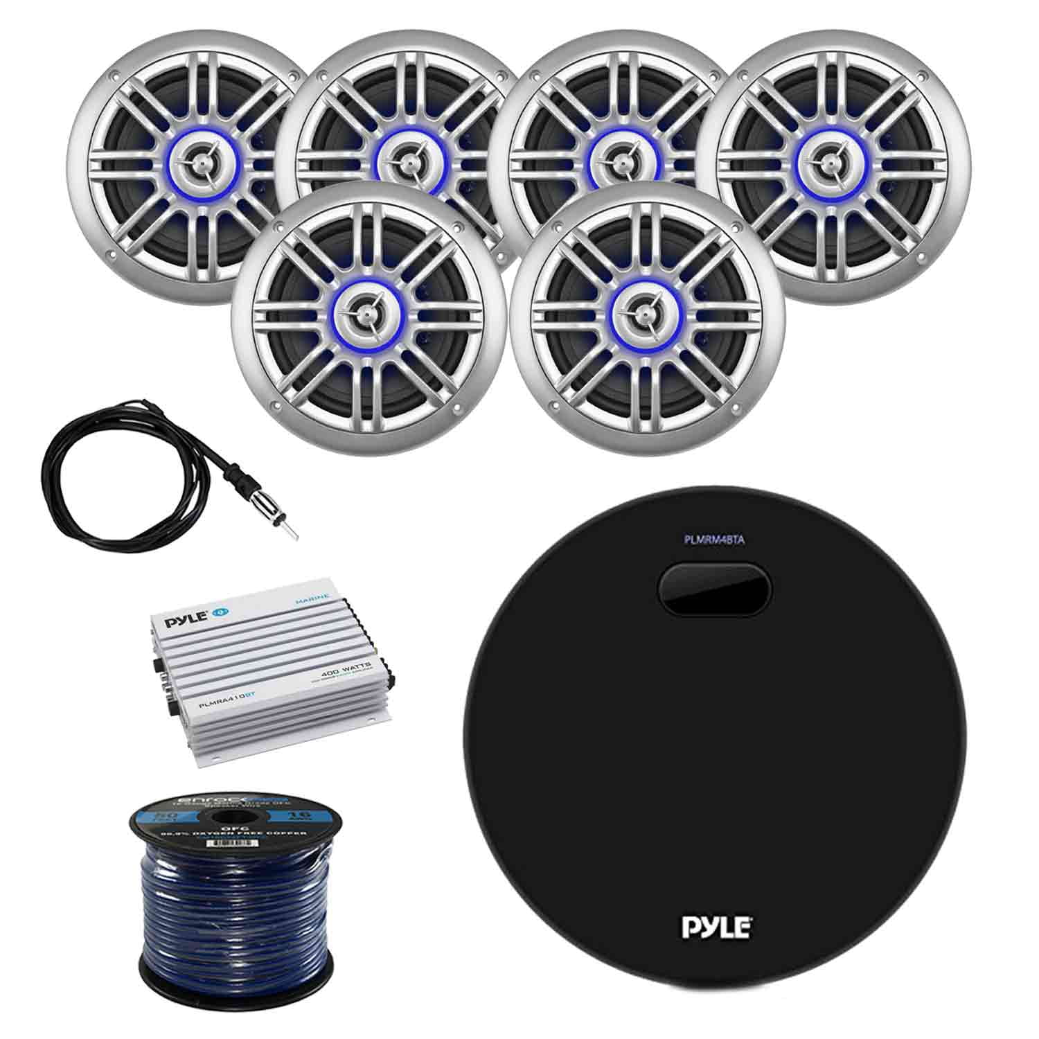 Pyle Marine Bluetooth Water Resistant Amplifier Receiver with Millenia