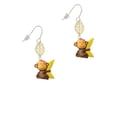thumbnail image 2 of Delight Jewelry Resin Monkey Hugging a Banana Goldtone Leaf French Earrings, 2 of 4