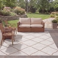 thumbnail image 3 of SAFAVIEH Courtyard Cohen Diamond Indoor/Outdoor Area Rug, Ivory/Brown, 9' x 12', 3 of 11