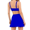 thumbnail image 3 of RYRJJ Womens Bikini Skirt Sets High Waisted Two Piece Swimsuits Summer Beach Tummy Control Mesh Swim Bathing Suits(Blue,M), 3 of 6