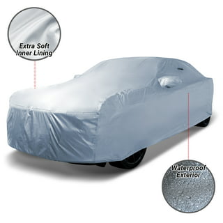 All Weather Car Cover Universal Fits Most of Subcompact Car with Zipper  Door & Night Reflective Strips for Snow Rain Dust Sun Outdoor Indoor Car