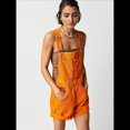 thumbnail image 4 of Pantalones Cortos Vaqueros para Mujer, de Verano Informales, Holgados, Ajustables, con Tirantes. Naranja XL, 4 of 8