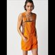 thumbnail image 4 of Pantalones Cortos Vaqueros para Mujer, de Verano Informales, Holgados, Ajustables, con Tirantes. Naranja XL, 4 of 8