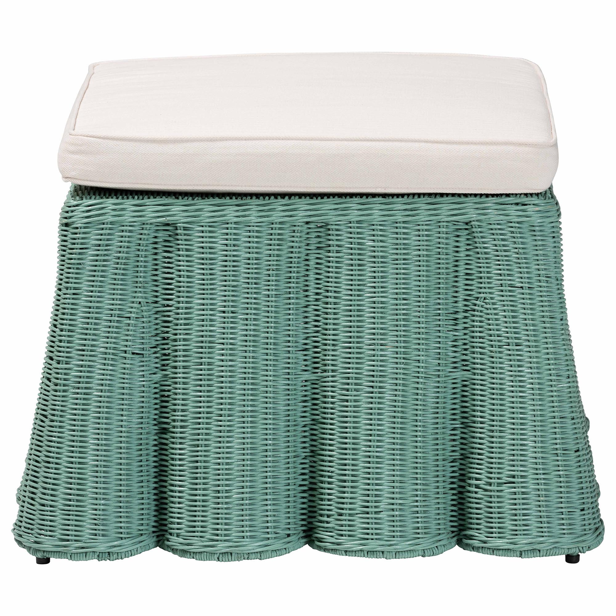 bali & pari Palm Boho Ottoman, Seafoam Green