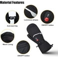 thumbnail image 6 of Snow Deer Heated Mittens Gloves for Men Women, Palm & Handback Heated Rechargeable Electric Ski Snow Mitts with 7.4V 2200mAh Battery for Winter Skating Camping Hunting Hiking Running, 6 of 12