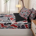 thumbnail image 5 of Manfei Vintage Camo Zipper Twin Comforter Sets with Fitted Sheet and 2 Pillowcases,Kawaii Deer Zipper Bedding Set,Red Black,Black Reversible,4pcs, 5 of 8