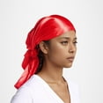 thumbnail image 2 of Riforla Women Fashion Solid Satin Square Head Scarf Lightweight Neck Scarves Hair Bandana for Style Red, 2 of 9