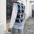 thumbnail image 4 of Plaid Sweater Vest For Women Women Pullover Sweater Vest Women Casual Sweater Vest Relax Fit Sleeveless Knitwear Women V Neck Sleeveless Knit Sweater Top Plaid Pullover Sweater ANGGREK Azul y Negro S, 4 of 6
