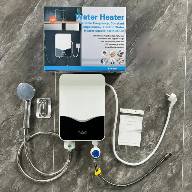 Mini Tankless Water Heater, Thermostatic Washing Heating System with Digital Display for Home, Kitchen and Bathroom