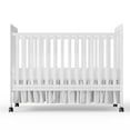 thumbnail image 2 of Baby Convertible Crib 3 In 1, Converts from Baby Crib to Toddler Bed, New Zealand Pinewood Baby Bed with Locking Wheels and Teething Rail, Crib with 4 Height Adjustment and Non Toxic Finish, White, 2 of 9