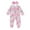 A-Pink80, variant on Jamsmile Newborn Girls Sets Christmas Santa Claus Print Romper Long Sleeve Zip Up With Lace Trim And Headband Infant Outfits
