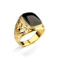 thumbnail image 3 of Unisex Alloy Ring Golden Hollow Carved Fashion Geometric Band for Men and Women Stylish Finger Ring Party Jewelry Gift for Him or Her Daily Wear, 3 of 5