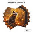 thumbnail image 3 of Placemats Set of 4, Fall Raccoon Glowing Leaves Place mats for Dining Table Indoor/Outdoor, Cute Heat Resistant Washable Table Mats(18" x 12"), 3 of 8