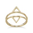 thumbnail image 1 of Precious Stars 83697-9 14K Gold Plated Double Triangle Ring - Size 9, 1 of 1