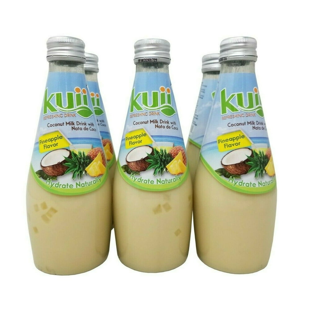 Kuii Coconut Milk Drink with Nata de Coco Pineapple Flavor 9.8 FL OZ