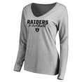 thumbnail image 2 of Women's Ash Las Vegas Raiders Iconic Collection Script Assist Long Sleeve V-Neck T-Shirt, 2 of 3