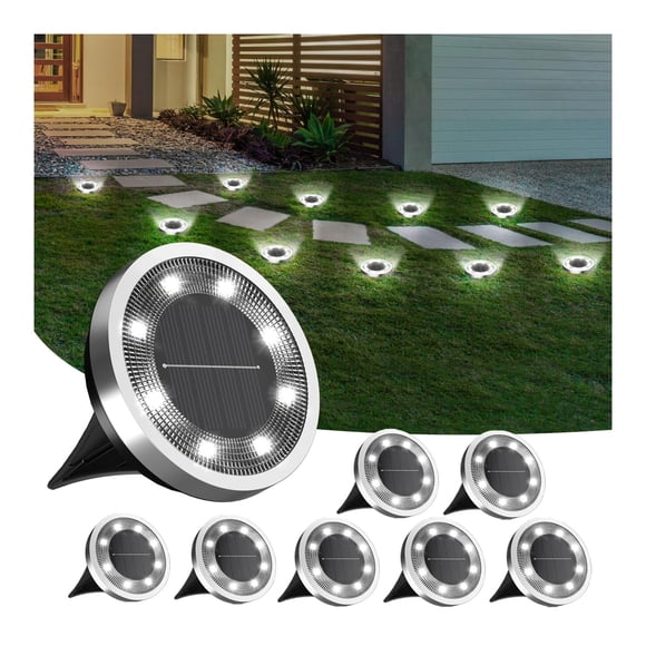 Luces solares de tierra INCX, paquete de 8, impermeables para exteriores