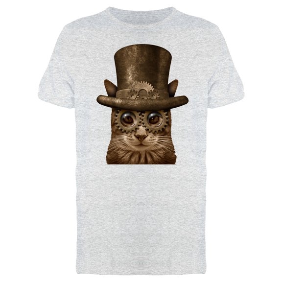 Steampunk Cat T-Shirt Men -Image by Shutterstock, Male x-Large