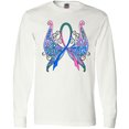 thumbnail image 3 of Inktastic Thyroid Cancer Awareness with Butterfly Ribbon Words Long Sleeve T-Shirt, 3 of 5