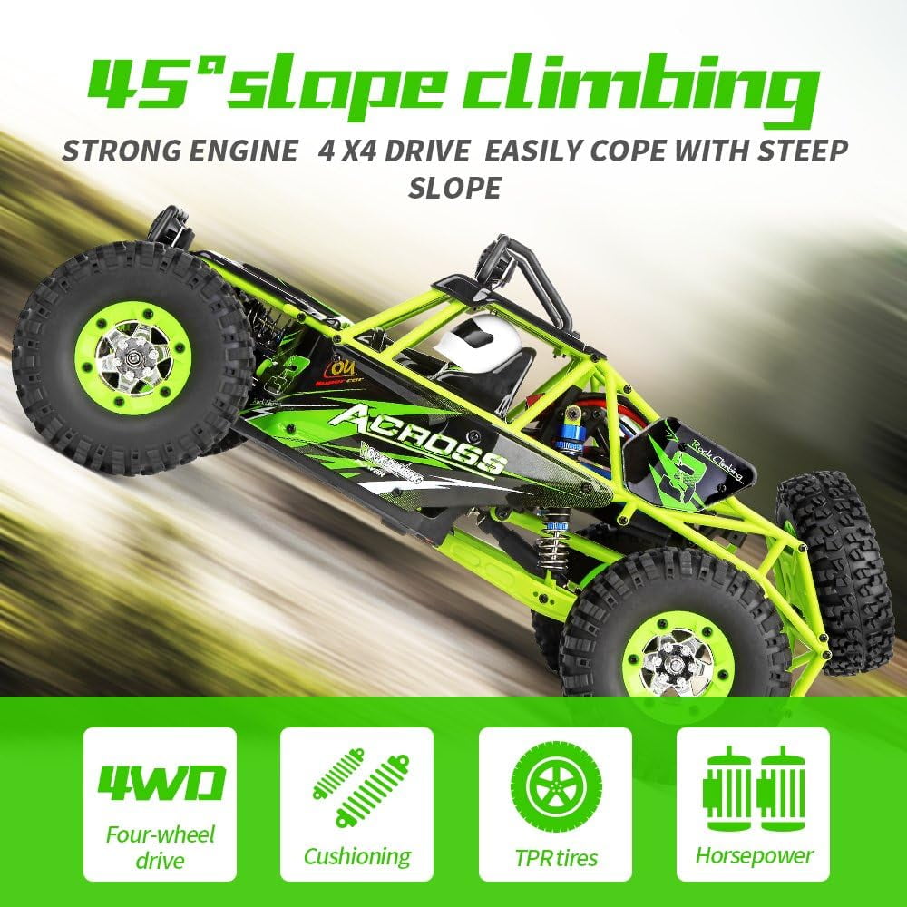 RC Cars Crawlers 1/12 Scale 2.4G 4WD High Speed Electric All Terrain Off-Road Rock Climbing  wltoys Buggy RTR for Kids and Adults