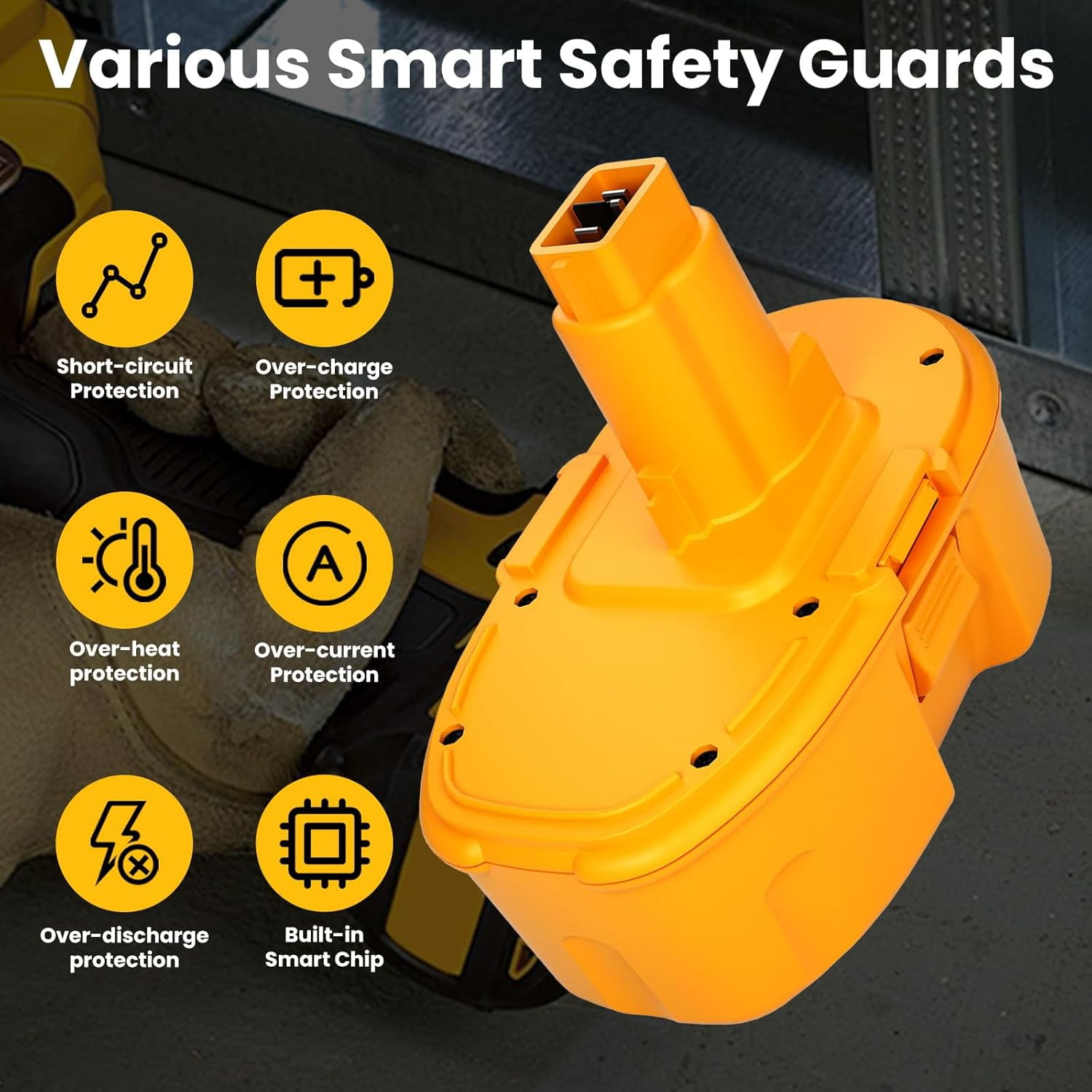 2-Pack 18V 3.6Ah DC9098 DC9099 Replacement Battery for Dewalt 18V Battery DC9096 DC9098 DC9099 DW9095 DW9096 DW9098 DE9038 Compatible with Dewalt 18 Volt Battery Tools Drills Drivers Wrench
