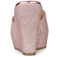 thumbnail image 3 of Sandalias Plataforma Brillo Allegra K Tacones de Cuña Rosado Talla 39, 3 of 6