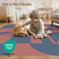 thumbnail image 4 of ODIKA 9'x12' Blue Coral Geometric Harmony Design Washable Area Rug Elegant Mid-Century Modern Inspired Pattern for Master Suite, California King, Under Bed, Non-Shedding, Easy Care, 4 of 7