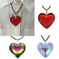 thumbnail image 2 of Vintage Heart Necklace Glass Pendant Colorful Necklace Jewelry Women Valentine Day Gifts Elegant Clavicle Chain Necklace, 2 of 8