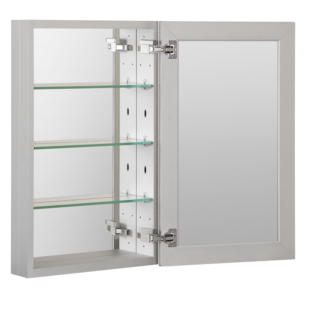 Foremost Metal Medicine Cabinet 23 X 30 Beveled Mirror In Brushed Nickel Walmart Com Walmart Com