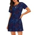 thumbnail image 1 of Easygdp Firework Camisón de manga corta para mujer, informal, estampado, 1 of 6