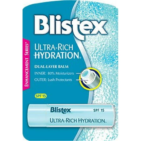 Protectant Spf 15 Sunscreen (Blistex Ultra-Rich Hydration Dual-Layer Lip Care Protectant, Sunscreen SPF 15, For Chapped Dry Lips, 1 stick,)
