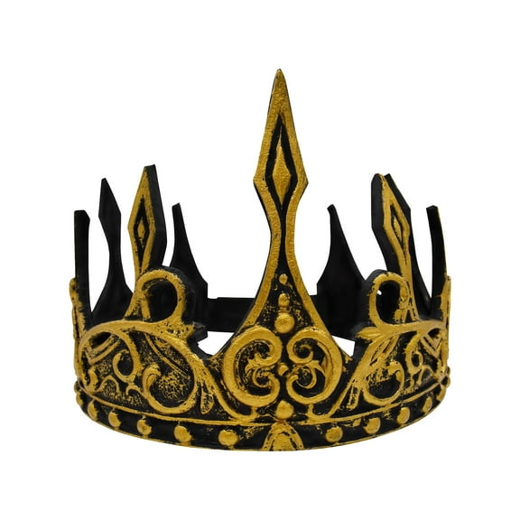 Adult Gold Foam Medieval King Crown Queen Adjustable Halloween Costume Accessory