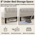 thumbnail image 6 of Frostbloom Queen Bed Frame with USB & Type-C Charging Station and Velvet Wingback Headboard, White, 6 of 11