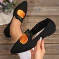 thumbnail image 6 of Women's Fashion Halloween Ballet Flats Pointed Toe Embroidery Knit Loafers Breathable Casual Dressy Shoes, 6 of 7