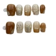 thumbnail image 5 of Press on Nails Extra Short Square Pure handmade manicure amber color smudged manicure removable false nail patches  press on nails fake nail, 5 of 5