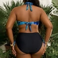 thumbnail image 5 of Swimming Suits for Women Two Piece Tummy Control Swimwear V Neck Push Up Bikini Top with Bottom Plus Size Fashion, 5 of 6
