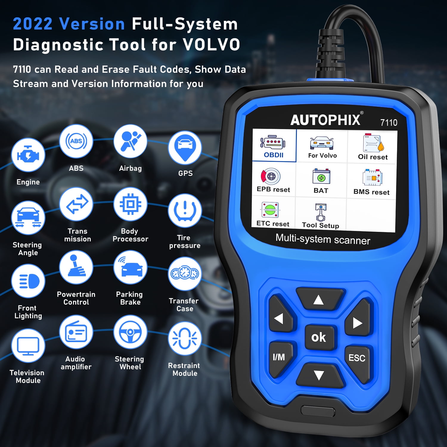 Buy Autophix 7110 Volvo Car Scanner Full System Scan Tool TPMS Reset