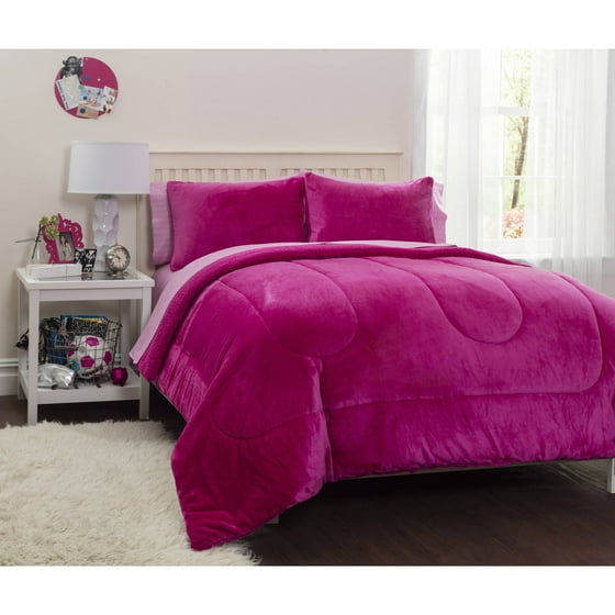 Latitude Pink Royal Plush Reverse to Sherpa Bed in a Bag ...