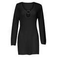 thumbnail image 4 of Vestido de playa de manga larga con detalle de anillos para mujer - Diseño con lazo en la espalda - Prenda sexy para el verano - Tejido transpirable, 4 of 4